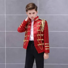 Роскошный детский костюм капитана для мальчиков, костюм с черной курткой в стиле милитари с кисточками, Детский карнавальный Карнавальный костюм для мальчиков, От 3 до 14 лет