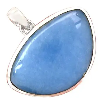 

Genuine ANGELITE Pendant 925 Sterling Silver, 30.2 mm, AP6456