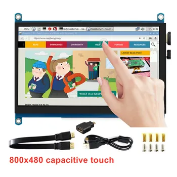 

Brand New And High Quality 7-inch Capacitive Touch Screen HD HDMI Display+Bracket For Raspberry Pi 3B/3B/4B