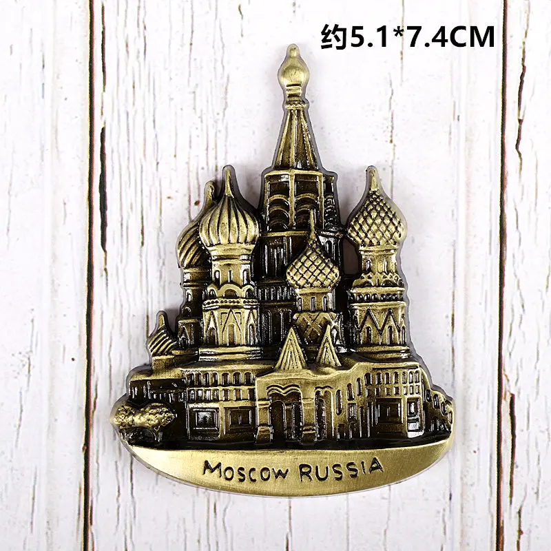 Souvenir Country Fridge Magnets Moscow Russia France Paris Dubai Travel Commemorative Decoration Refrigerator Metal Magnet magnetic fridge magnets refrigerator decor