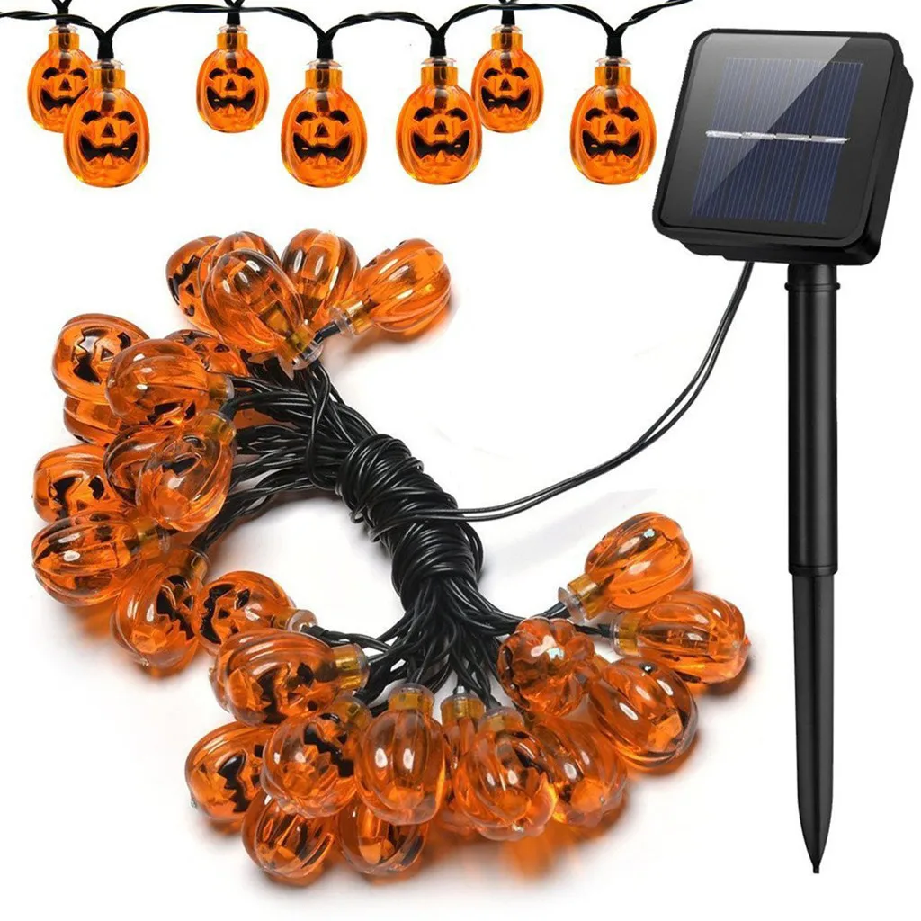 Водонепроницаемый 20/50 светодиодный светильник PumpkinString, работающий на батарейках, для улицы, для Хэллоуина, дома, вечерние, свадебные, праздничные украшения, светодиодный светильник