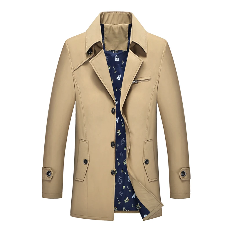 Trench Coat Mens Jacket Plus size 7XL,8XL,9XL Autumn Long Coat Mens OverCoat Slim fit Brand Clothing Windbreaker Male Business