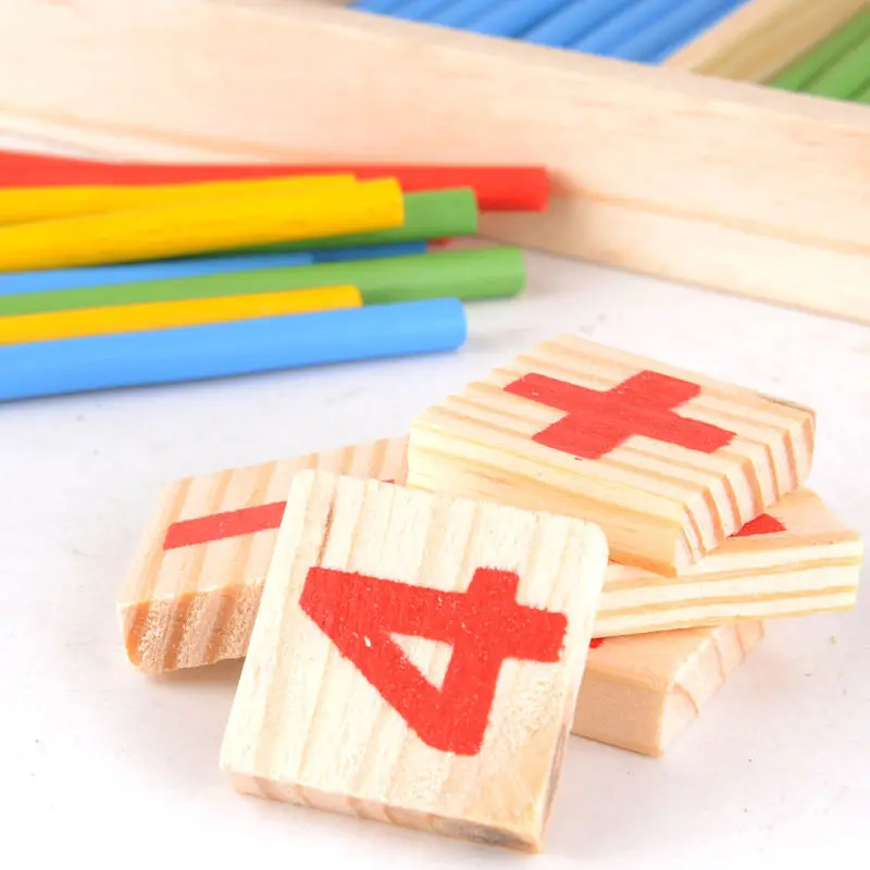Монтессори Деревянные математические счеты Развивающие игрушки для детей детские деревянные Обучающие игрушки Счетные палочки блоки