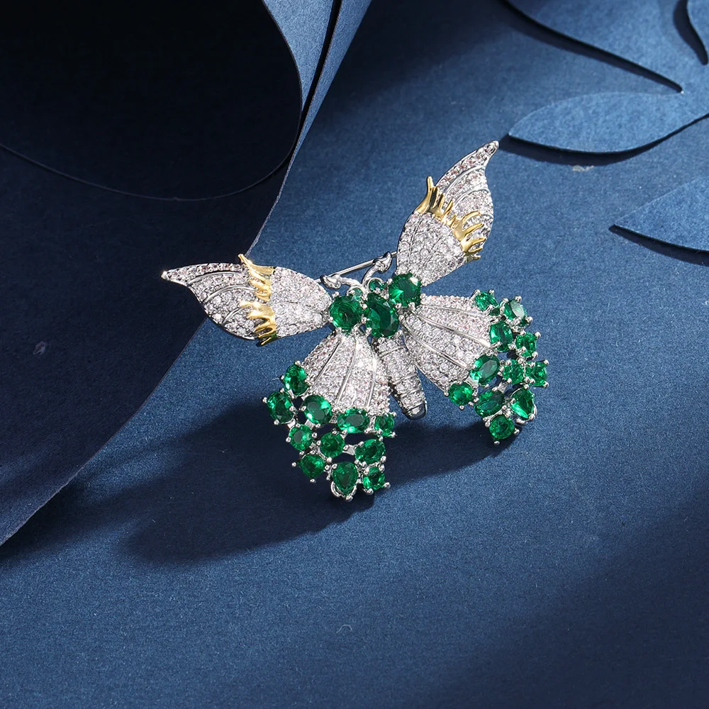 

Korean Women Accessories Animal Pin Brooch High-grade Zircon Butterfly Brooches Temperament Zirconium Brochpins Jewelry