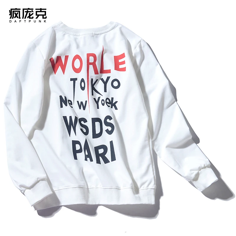 Рэп Мода хип-хоп больше размера d с длинными рукавами футболка мужская с принтом сзади свободная футболка Мужская рок-н-ролл рубашка плюс размер рубашки II50DX - Цвет: 14