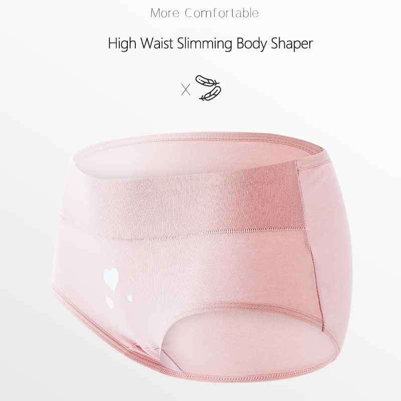 LANGSHA Plus Size M-5XL Panties Women Cotton High Waist Slimming Underwear Girls Seamless Briefs Sexy Female Breathable Lingerie