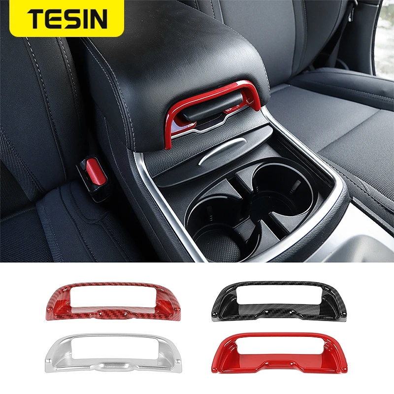 

TESIN Interior Mouldings for Dodge Charger 2011-2019 ABS Carbon Fiber Center Console Armrest Button Trim for Dodge Charger