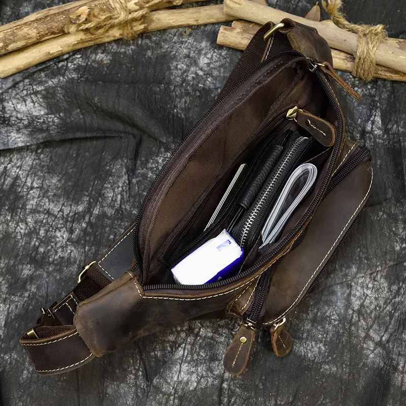 Leather Bum Bag Dark Brown Echuca