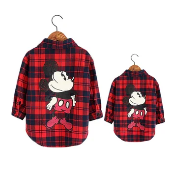 

Dulce Amor Family Matching Clothes Mommy And Me Red Black Plaid Shirt Autumn Winter Mother Kid Shirt Tops Family Look