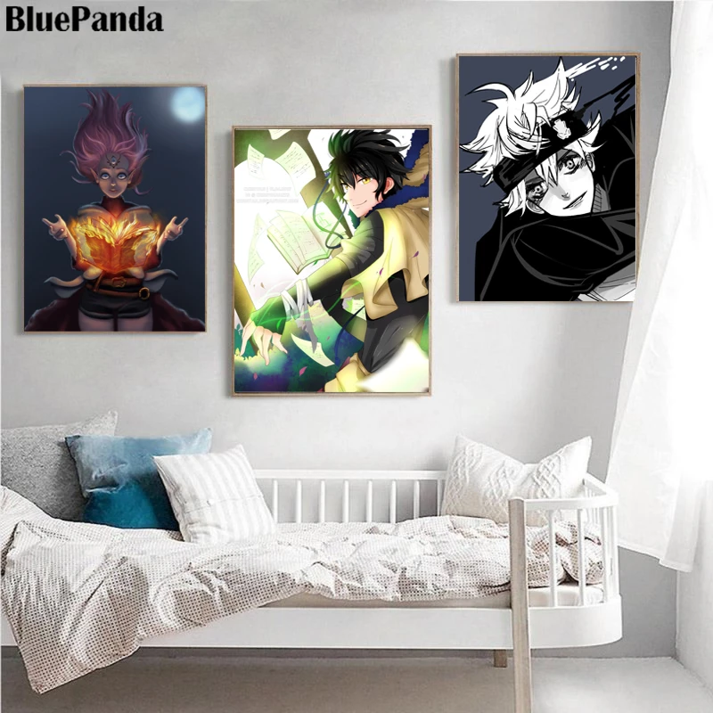 Mimosa Vermilion Canvas Paintings Prints Black Clover Wall Retro Posters For Home Bar Cafe Room sticker Decoration | Дом и сад