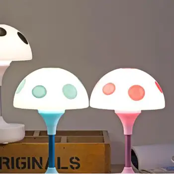 

Modern Cartoon Table Lamp Kids Room Bedside Lamp Mushroom-Shaped Led USB Table Light Christmas Gift Touch Switch Decor Luminaire