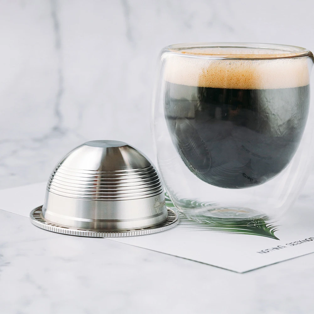 

Reusable Coffee Capsule Stainless Steel Fillable Coffee Capsules for Nespresso Vertuo Capsule Pod GCA1 ENV135 Coffee Filter Set