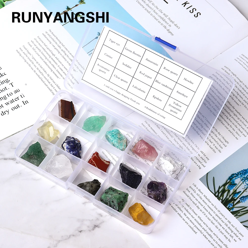 15 tipos de pedra de cristal natural espécimes minerais crus irregular rocha coleção de cristal pesquisa e ensino decoração para casa