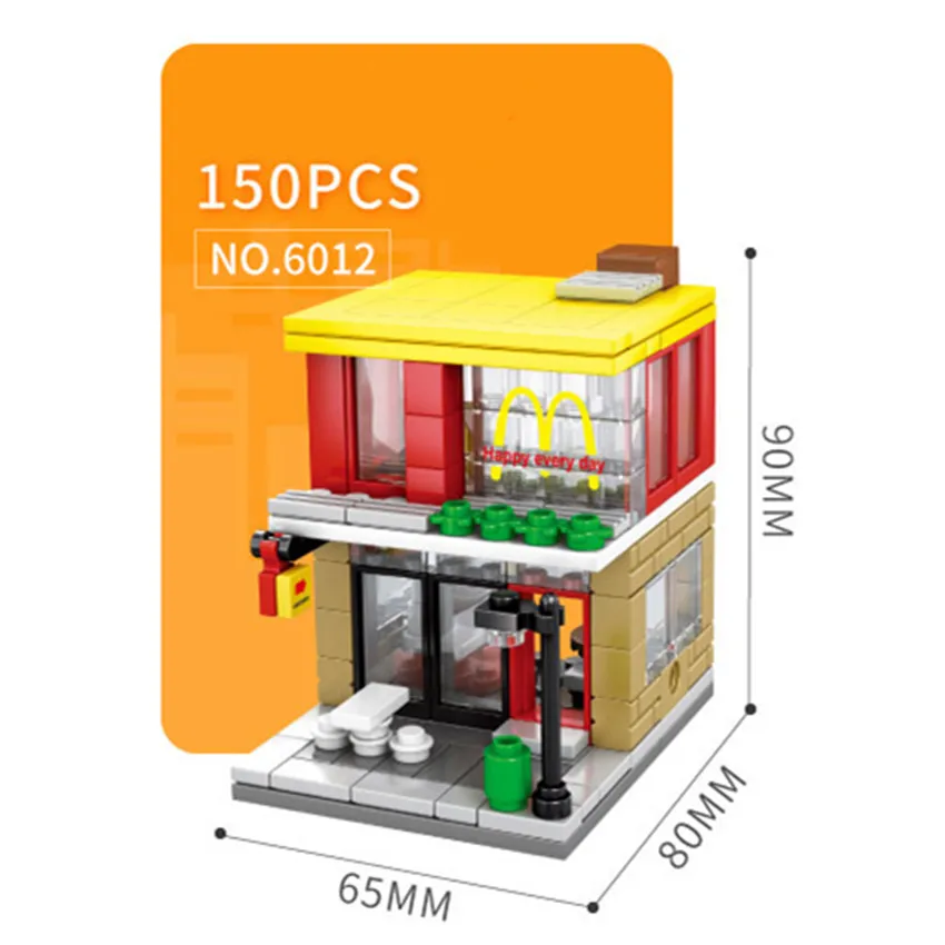 Sembo Blocks City Street View  Shoes  Fast Food Phone KTV Pizza Coffee  Building Blocks MOC Bricks Kids DIY Toys Sets  (5)