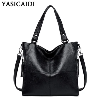 

YASICAIDI Solid PU Handbags Casual Tote Top-Handle Bags Satchel Leather Crossbody Shoulder Bags For Women 2019 Sac A Main Femme