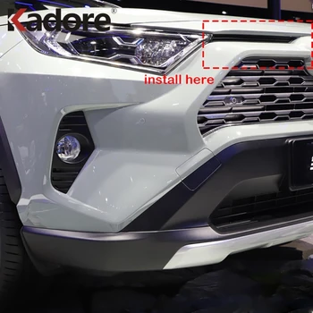 

For Toyota RAV4 RAV 4 Hybrid Limited LE XLE 2019 2020 ABS Chrome Front Grill Cover Trims Strip Car Sticker Exterior Accessories