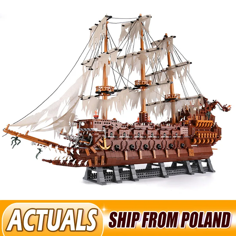 

DHL 16016 3652pcs The Flying Netherlands Ship Caribbean Pirates Ship Building Blocks Movie Warship Bricks Toys Children Gift