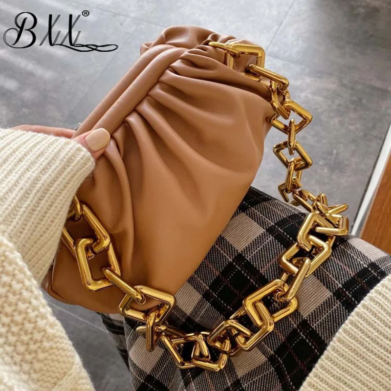 BXX Sac/ модная весенняя роскошная женская сумка, дизайнерская сумка из мягкой кожи с цепочкой, одноцветная сумка на плечо ZA2343