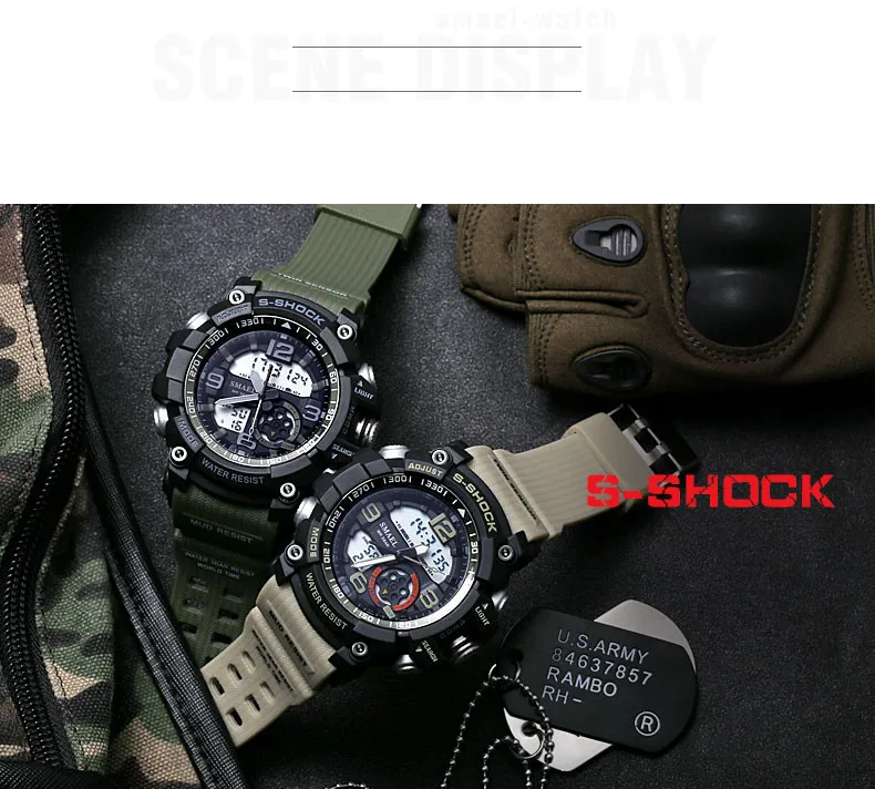 Top Brand Men Sports Watches Military Watch Casual LED Digital Watch Multifunctional Wristwatches 50M Waterproof Student Clock