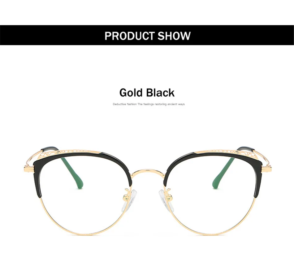 Elbru Retro TR90 Car Eye Frame Glasses Women Myopia Optical Frame Cat Ear Simple Metal Eyeglasses Fashion Lady Eyewear Frames
