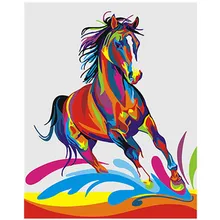 Лошадь Животное DIY масло кисточки для нанесения краски по номерам цветное художественное полотно картина-раскраска комплекты номеров современный домашний Настенный декор