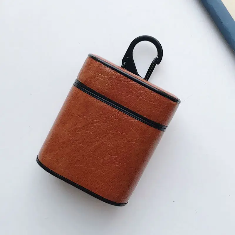 

PU Leather Protective Case Cover with Buttons for Apple Airpods Headphones Kit