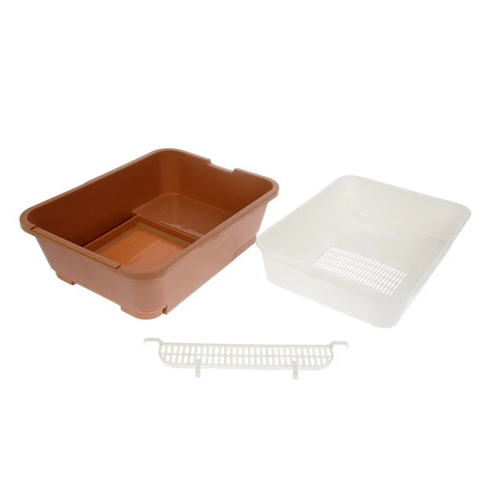 

Toilet cabin with pull-out tray, mesh, scoop, sill, 51.5 x 40 x 38 cm, brown 1726911