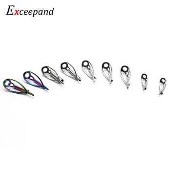 HOT OFFER ❤️ Exceepand Sliver Free of Tangle Top Tip Guide for Spinning Casting Fishing Rod Building Repair Raibow Eye Line Ring - discount item 50% OFF Sports & Entertainment