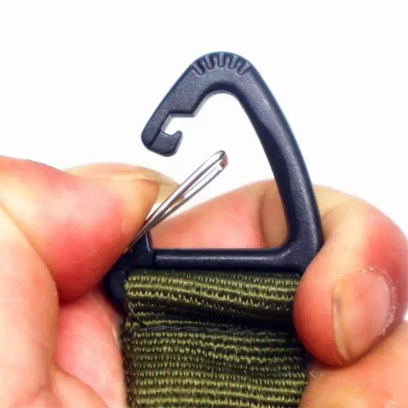 Carabiner Tactical Nylon Webbing Backpack Buckle Double Point Triangle Buckle Mountaineering Two-way Quick Hanging Key Chain
