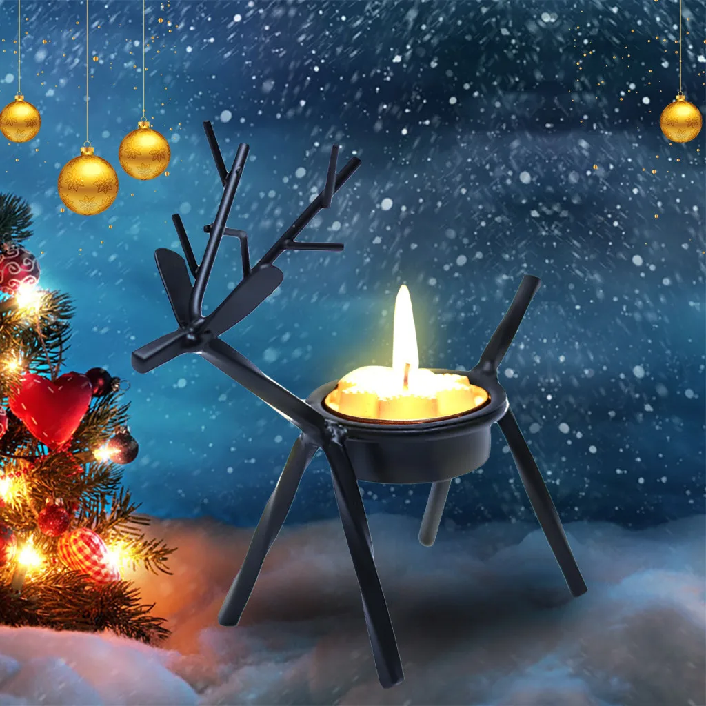 Рождественские подсвечники, креативный европейский Железный арт, подсвечник с оленем, рождественские украшения и подарки, семейные вечерние украшения