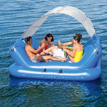 

Bestway 43134 Floating Rest Water Row Swimming 4 People Use Floating Bed Ocean Park Lounge Awning Music Big Floating Row