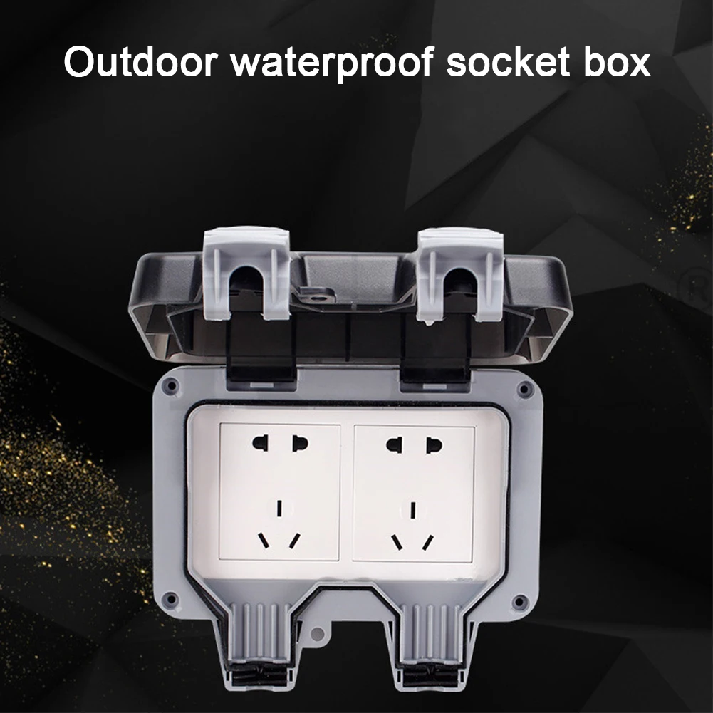

13A Outdoor Socket Wall Mount Dustproof Safe Power IP66 Waterproof Box Outlet With Cover Switched External Electric Protection