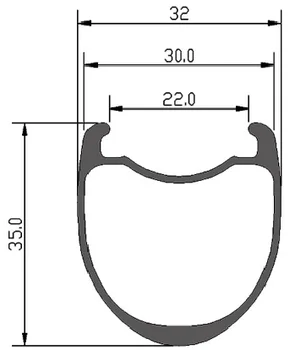 

HULKWHEELS Carbon 700C 32mm width 35mm depth Gravel Bike Rim Bicycle Carbon Rim 35mm Depth Road Rim Tubeless ready