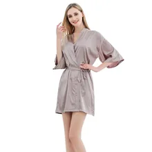 Ночной халат большого размера, глубокий v-образный вырез, однотонный, широкий, сосновый, уютный, открытый, сексуальный халат для спальни, шнуровка, бант, женские короткие костюмы