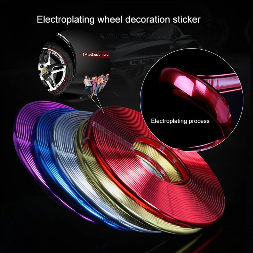8M/ Roll Rimblades Car Vehicle Color Wheel Rims Protectors Decor Strip