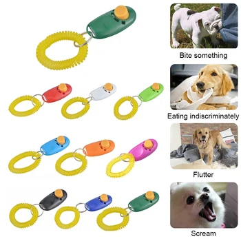 

HotUniversal Remote Portable Animal Dog Button Clicker Sound Trainer Pet Training Tool Control Wrist Band Accessory