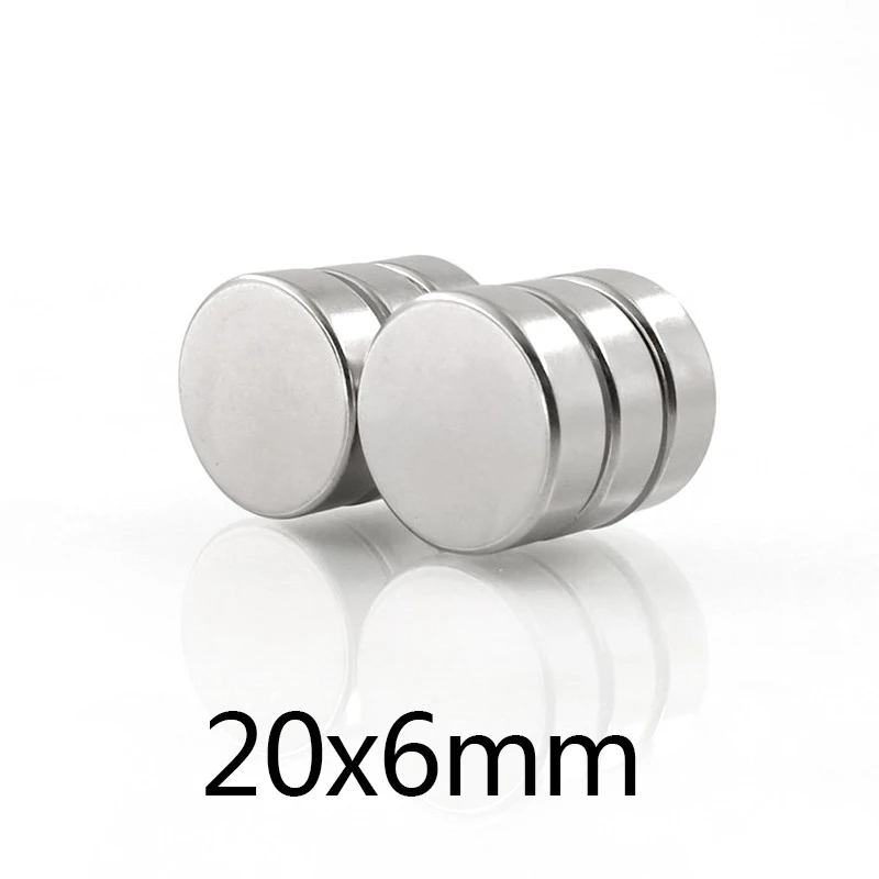 

20x6mm Round big Magnets Neodymium circle magnetic rare earth Magnet NdFeB super Strong Fridge Magnets 20*6mm