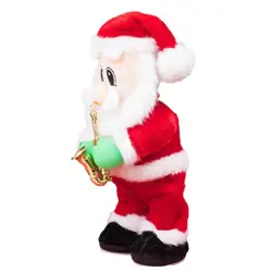 Poupée de noël en forme de personnage du père noël, jouet en mouvement, musique à piles, chant, décoration de vacances, hanches vibrantes 