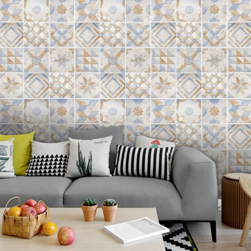 10pcs Set Diy Moroccan Style Colorful Pattern Tile Floor Wall