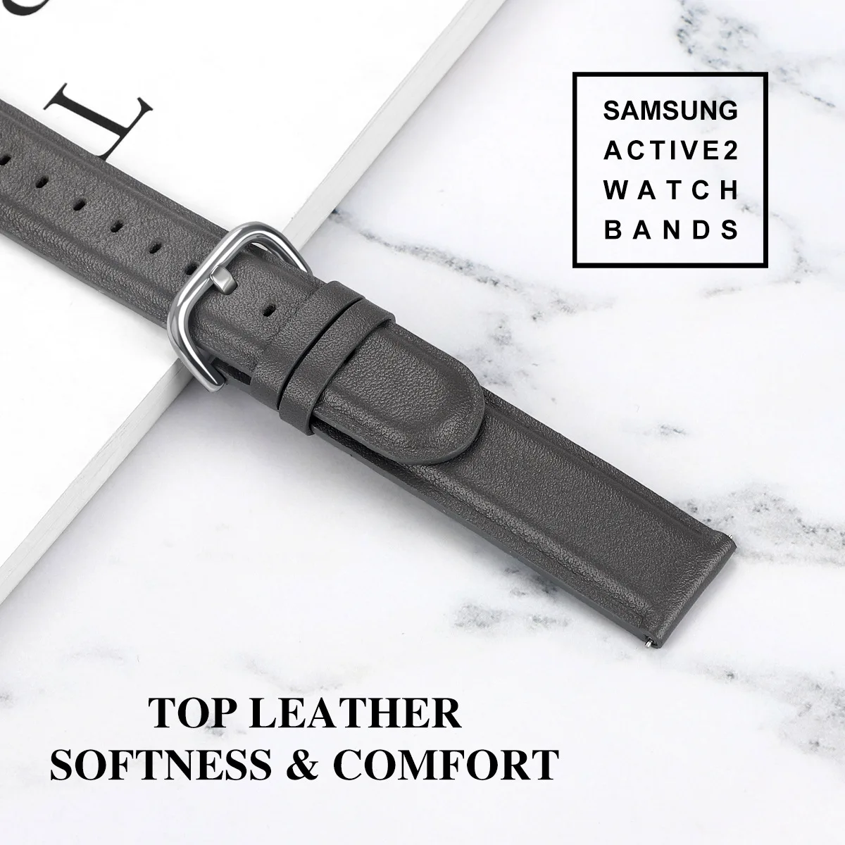8 цветов ремешок для часов из натуральной кожи для samsung Galaxy Watch Active 2 40 мм 44 мм быстросъемный стальной ремешок с застежкой