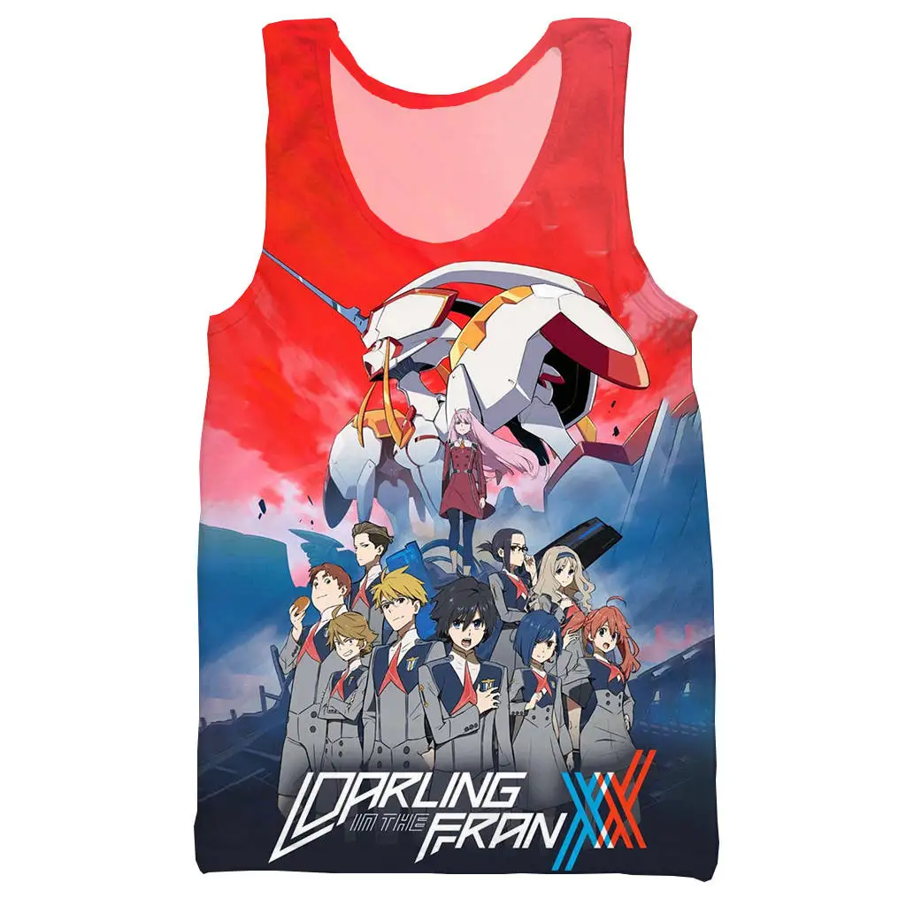 Аниме DARLING In The FRANXX, мужская и женская майка, 3D принт, крутая майка для тренировок, топ на бретелях, майка для мужчин и женщин, повседневные топы