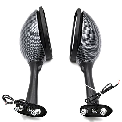 Carbon fiber Mirror Для Suzuki GSXR600 GSXR750 2006- GSXR1000 2005- Мотокросс боковое зеркало заднего вида с указателем поворота светильник - Цвет: Carbon fiber Mirror