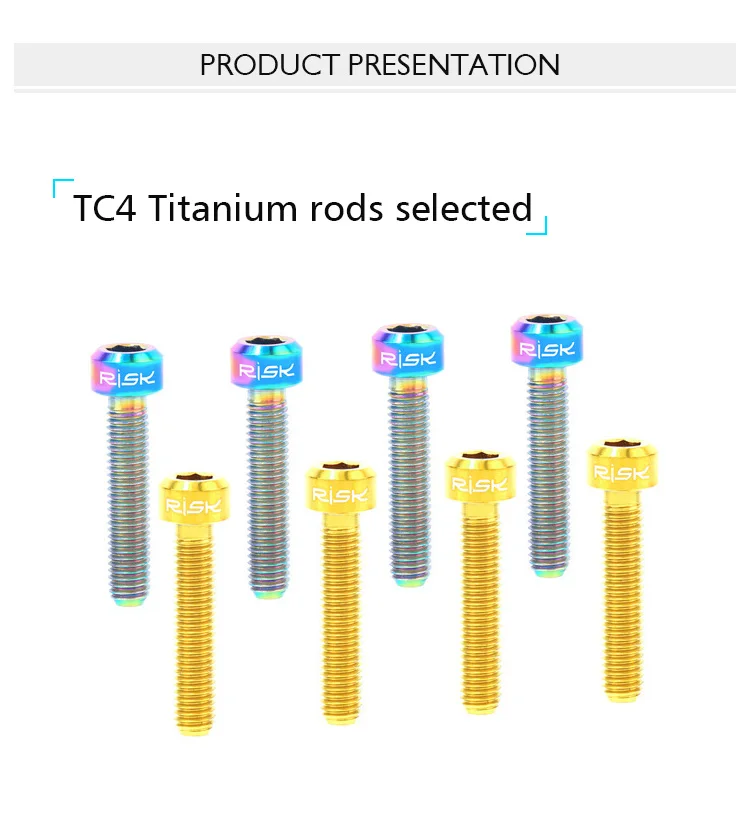Risk M5x25mm титановый тормозной рычаг для велосипеда, фиксированные болты, удлиненный монтажный дорожный Велосипедный тормозной держатель, Длинные крепежные винты, направляющая масляная тарелка