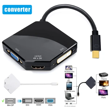

3-in-1 Mini DP to HDMI DVI VGA Adapter 1080p DP Converter for PC Computer VDX99