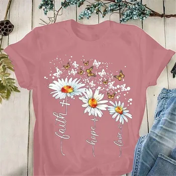

2020 Vintage Print Women Shirts Plus Size Graphic Tops Tees Summer Cotton Round Neck Short Sleeved 70s 80s Aesthetic T-Shirt