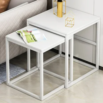 

Nordic Coffee Table Expandable Tea Table Set Bedroom Nightstand Small Wooden End Table with Drawer Living Room Furniture