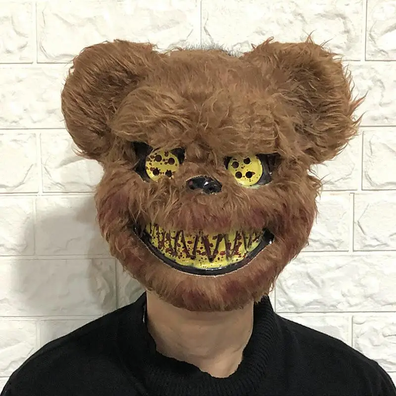 

2019 New Halloween Mask Adult Wild Scary Halloween Mask Bloody Killer Rabbit Mask Teddy Bear Halloween Plush Cosplay Horror Mask