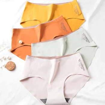 

Sexy Women Panties Seamless Briefs Solid Underwear Antibacterial Cotton Comfort Panty Mid-Waist Plus Size Underpants 2pcs/lot #F