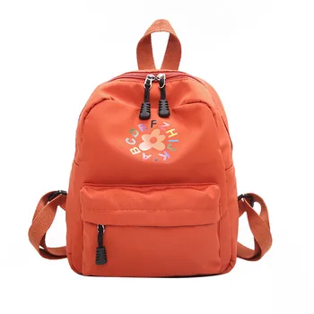 

Solid Color Printed Nylon Large Capacity Backpack Student School Bag Travel Bag Mini Backpack Bolso Mujer