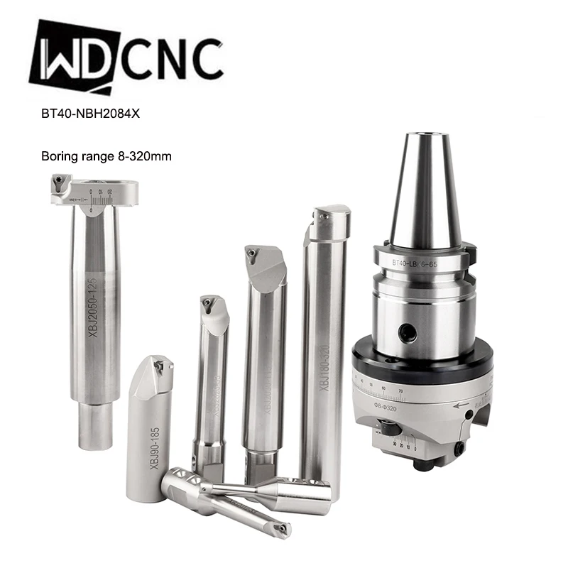 BT30-NBH2084X Boring 8-320mm high Precision 0.005 NBH 2084 boring head boring head with 7Ppcs XBJ boring bars CNC boring tools